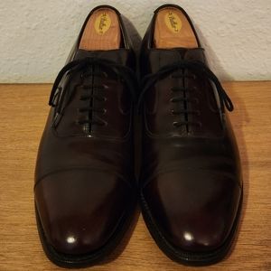 Men's Johnston and Murphy Burgundy Calfskin Melton Cap Toe Dress Shoe 11B